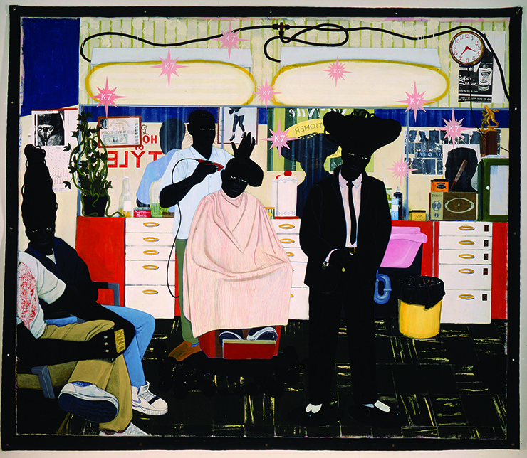 Kerry James Marshall’s <em>De Style</em>, 1993. ” width=”740″ height=”644″><figcaption>Kerry James Marshall’s <em>De Style</em>, 1993. </figcaption></figure>
</p><p>For all its high-minded rhetoric about culture and politics, the international art world is not as diverse as it wants to be. And yet, with the work of talented people like Kara Walker, Martin Puryear, Mickalene Thomas, Kehinde Wiley and others, there has been a steady flourishing of African-American painters, sculptors and multi-media makers.</p><p>In that context, the Kerry James Marshall show coming to the Met Breuer at the end of October feels like a significant milestone. “Mastry” has 80 works, 72 of which are paintings, and the location—an outpost of The Metropolitan Museum of Art, with the treasure-laden mother ship just a few blocks away—suits Marshall to a T, given his ambitions.</p><div class=