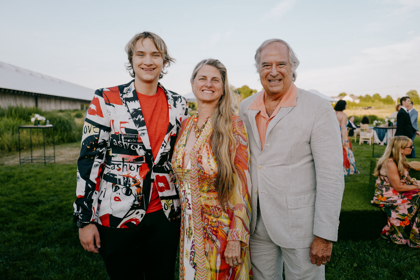 Three guests stand
