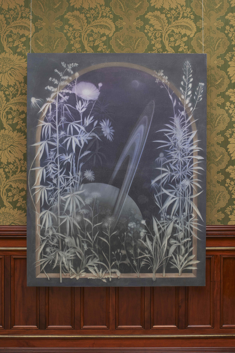 painting of saturn and plants