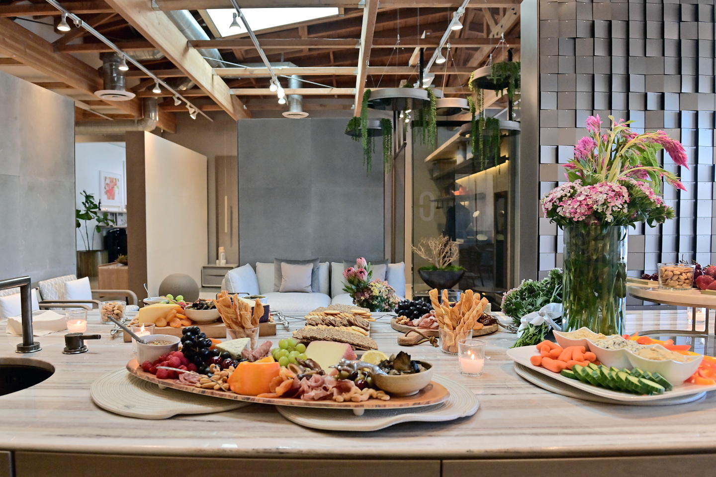 appetizers are laid out on a table