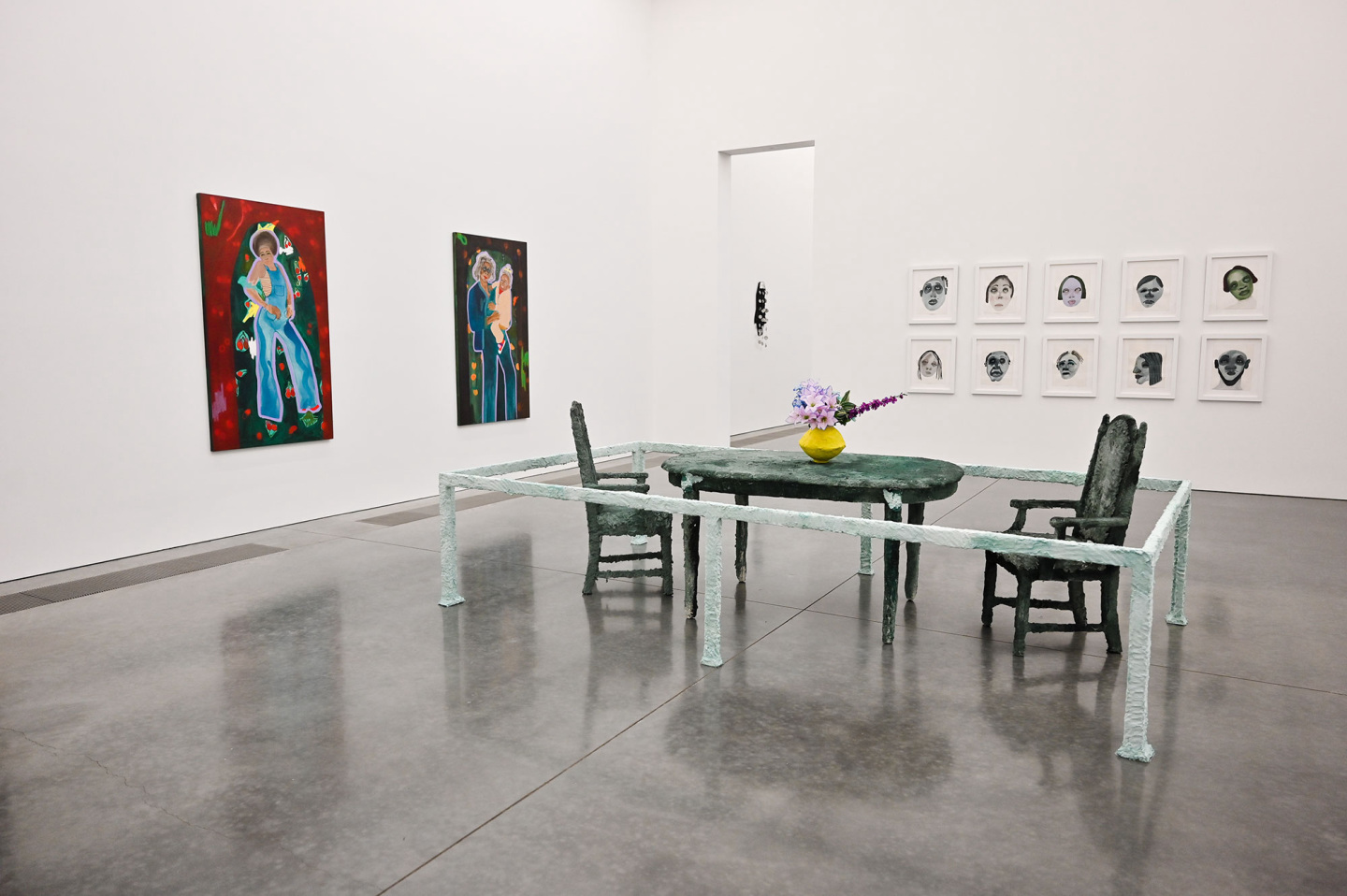 Art installation featuring a table and chairs