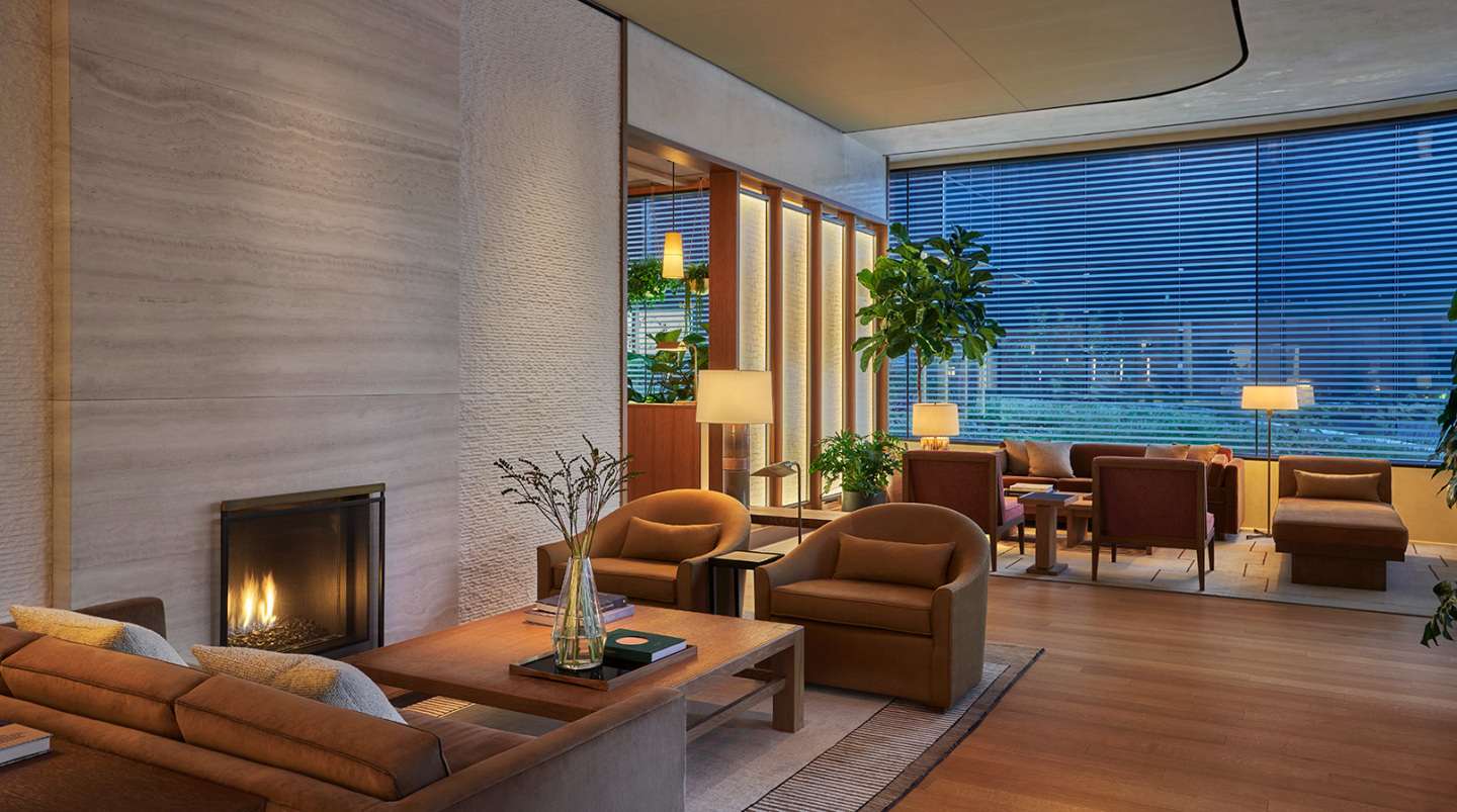 Lobby seating in the hotel.