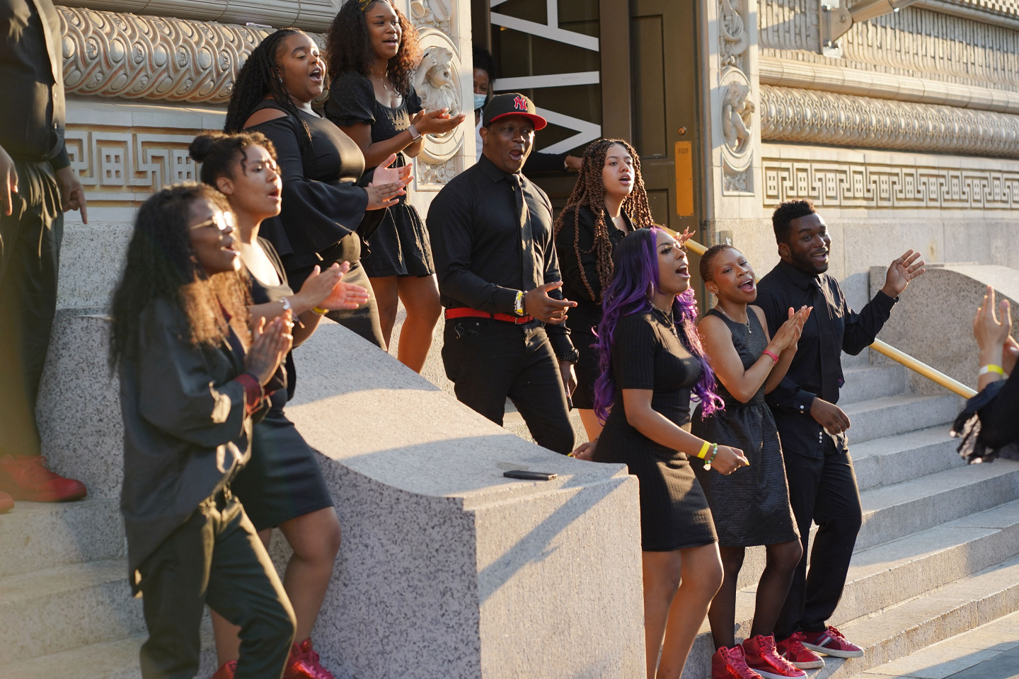 A choir performing at the arts weekend.