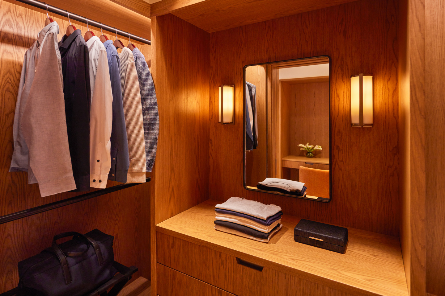 A hotel closet.