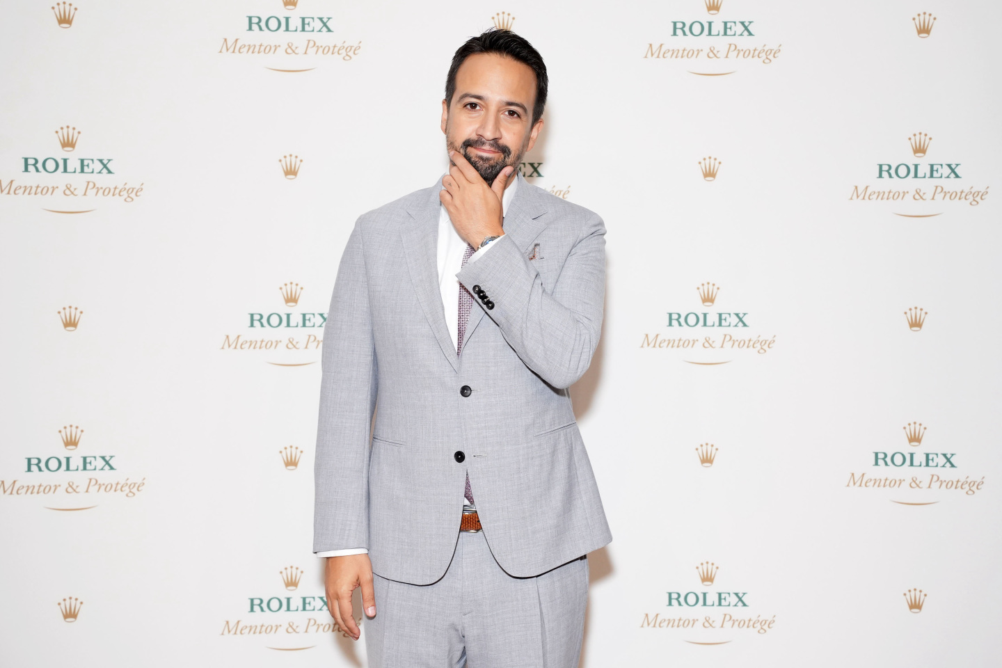 Lin-Manuel Miranda posing for a photo.