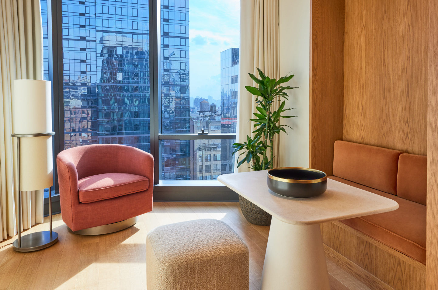 A sitting area in a hotel.