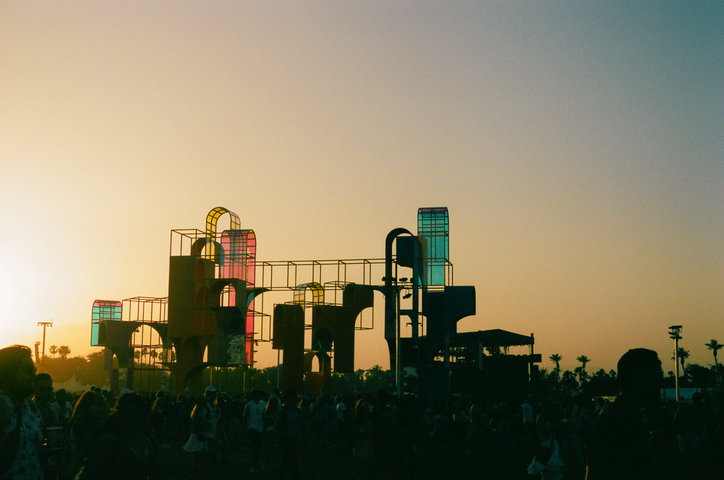 structure at sunset