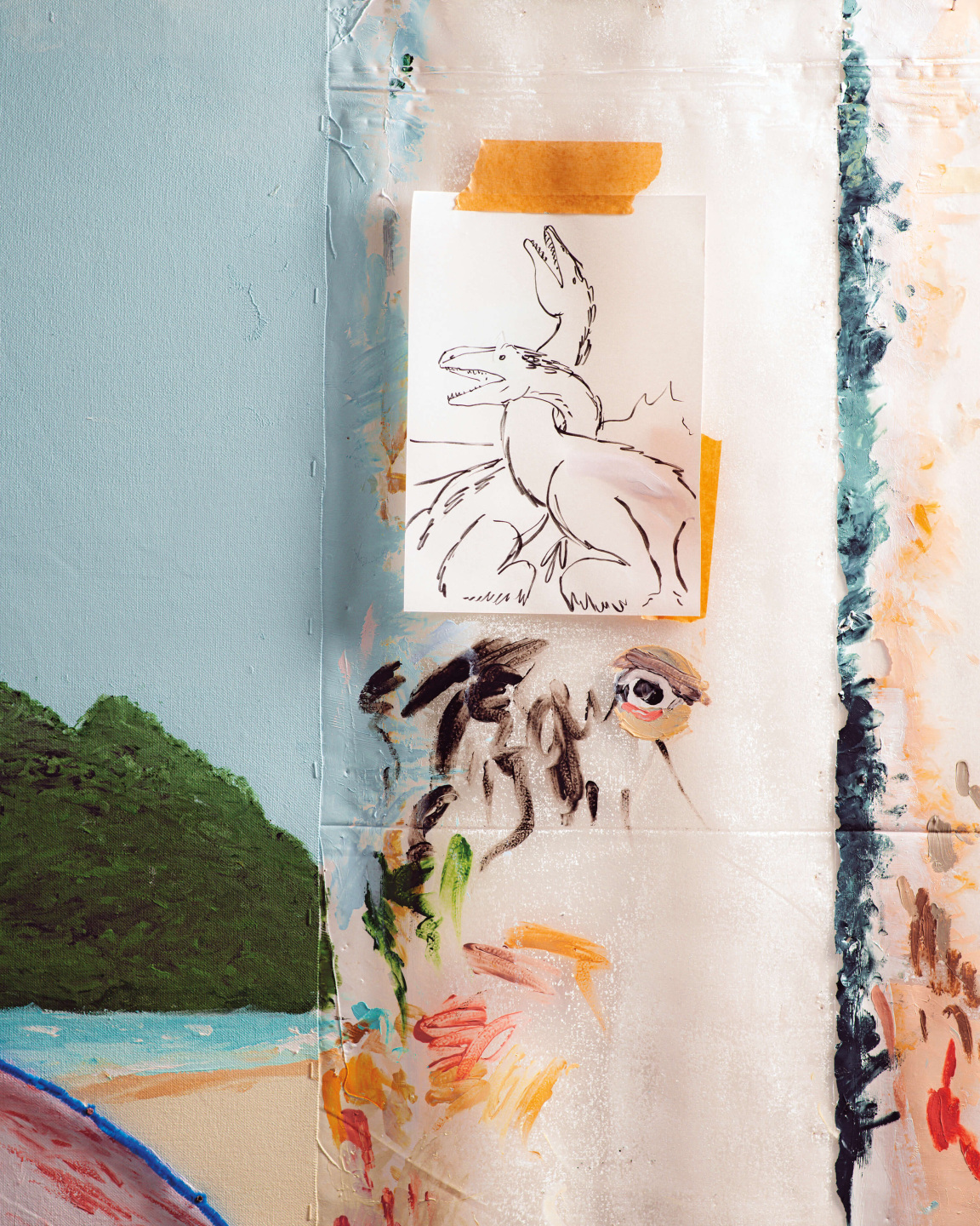 drawing in studio