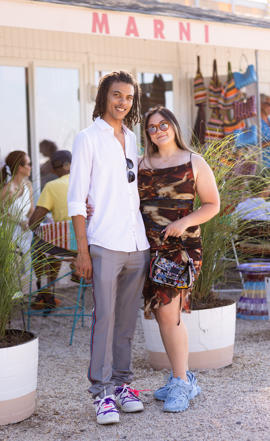 Man and Woman pose in front of Marni Pop-up