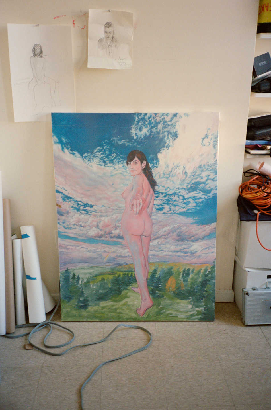 painting in studio