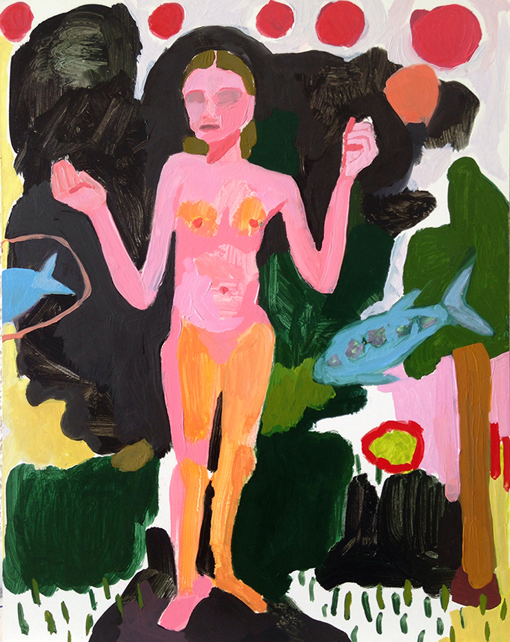 Kimia Ferdowsi Kline's <em> Andromeda and Two Arabian Fish</em>, 2015.” width=”740″ height=”931″><figcaption>Kimia Ferdowsi Kline’s <em> Andromeda and Two Arabian Fish</em>, 2015.</figcaption></figure></p></p><p>For our latest Cultured Commission, we tapped Brooklyn-based artist Kimia Ferdowsi Kline to create an edition of her <em>Andromeda and Two Arabian Fish</em>. Because her family left Iran before she was born and cannot return due to persecution of the Baha’i faith, Ferdowsi Kline remains fascinated by the images, language, and literature of a place she can never visit. In past series, she has created mythical and fantastic Iranian landscapes that are part fact, part fiction. In her latest series of paintings, which debuted at Detroit’s Elaine. L. Jacob Gallery on April 8, the artist drew inspiration from the ancient Persian book of fables, “Kalila and Dimna.” Here, the artist talks about Persian garden design, Matisse, and using Instagram as a window into Iranian life.</p><p><a href=