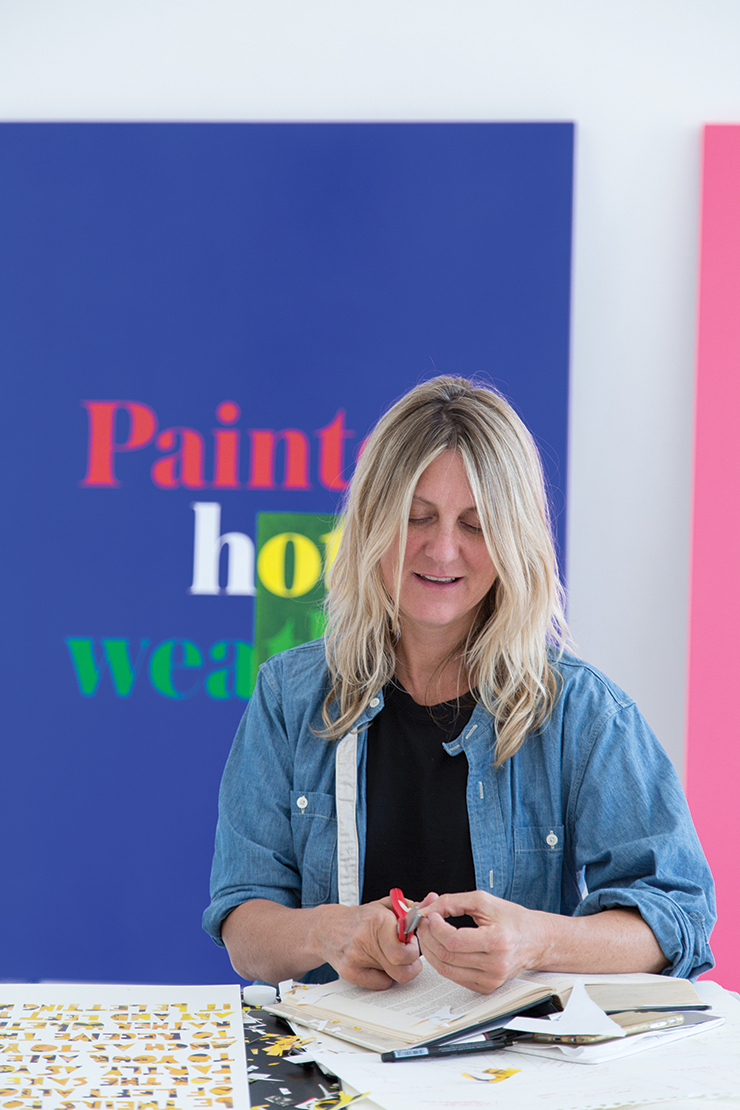 Eve Fowler in her studio, 2016.