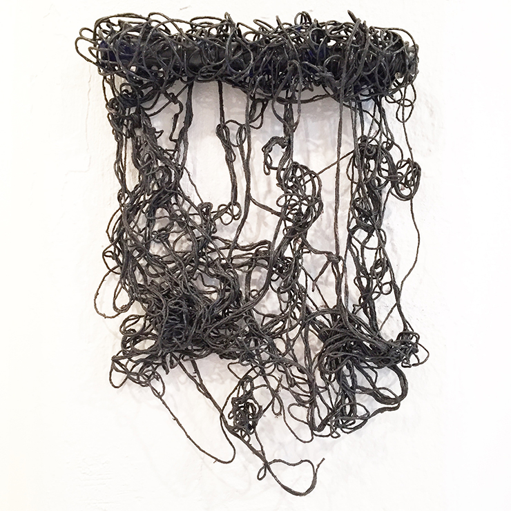 Untitled 2016, Steel, mixed medium, thread and acrylic, 20 x 14 inches