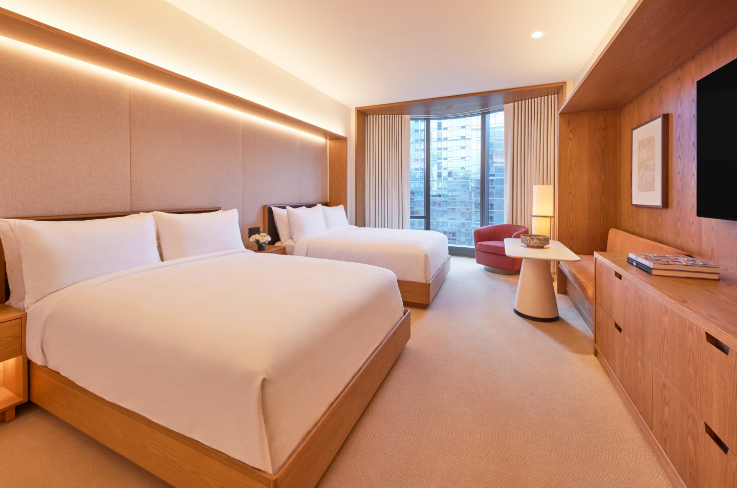 A double suite at a hotel.