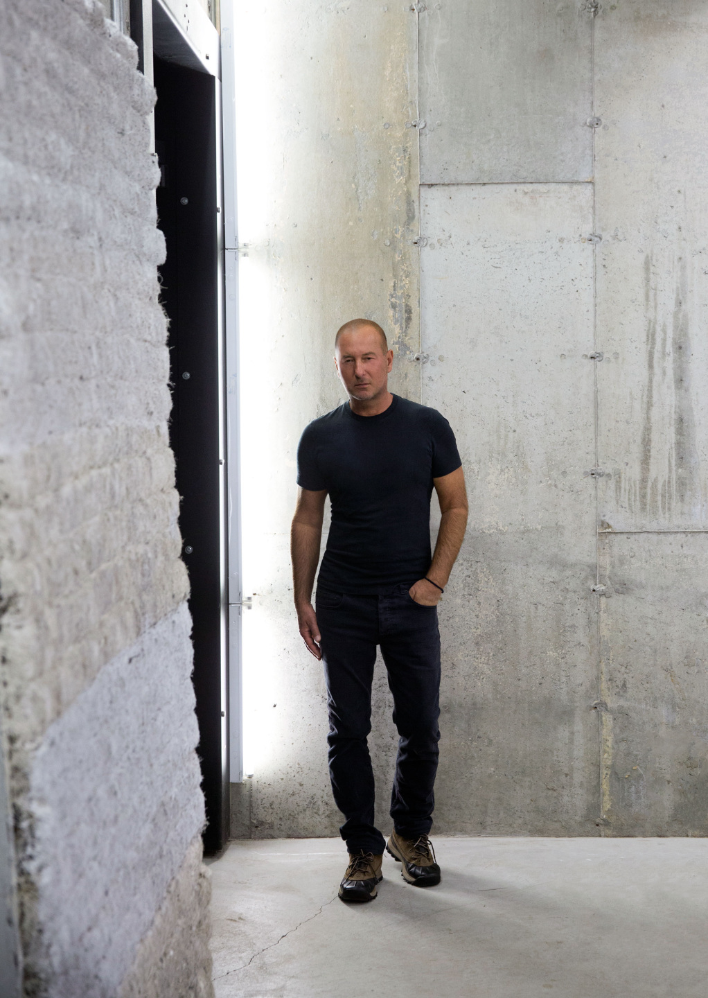 man standing in studio