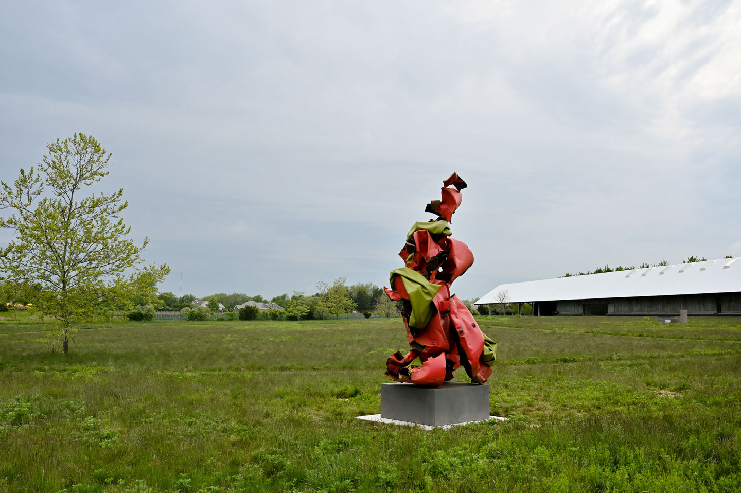 Artwork on display in garden