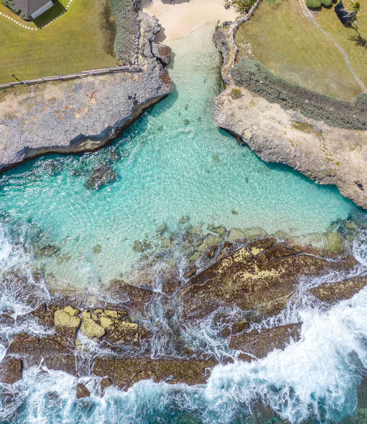 birds-eye view of water
