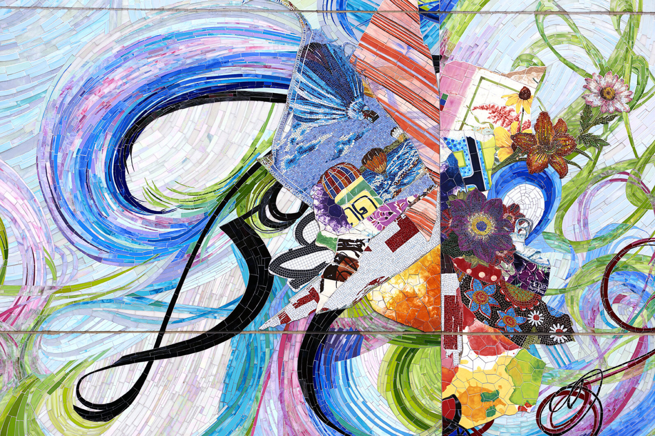 Mosiac detail from Shinique Smith, Mother Hale’s Garden, 2013. Image courtesy of the artist.