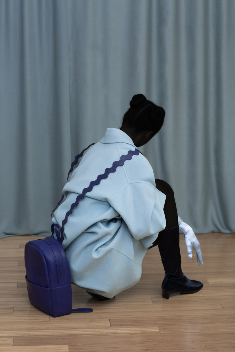forms backpack on model