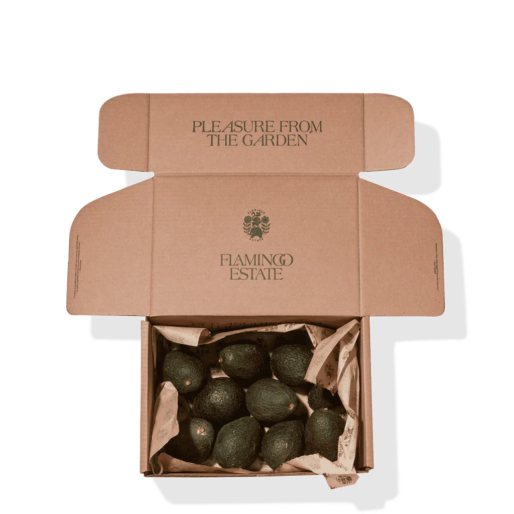 Box of avocados from Flamingo Estate