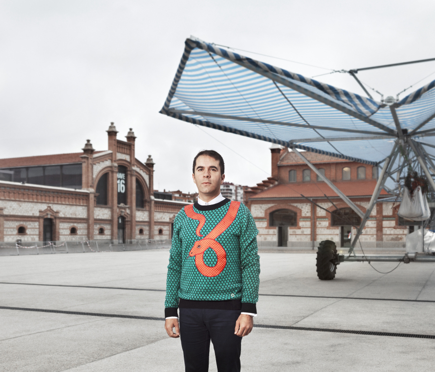 Architect and curator Andrés Jaque. Portrait by Luis Diaz Diaz.