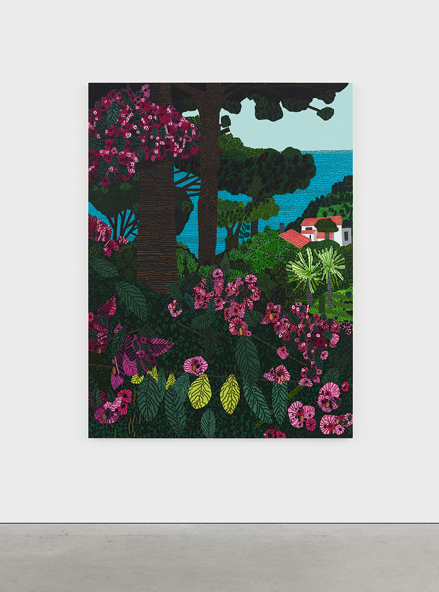 painting of floral view