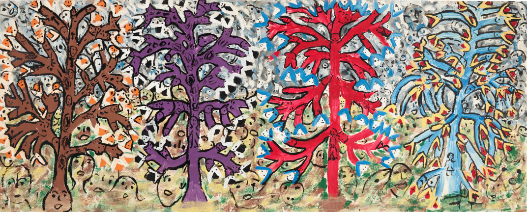 Thornton Dial, <em>Everybody’s Got a Right to the Tree of Life</em>, 1988.