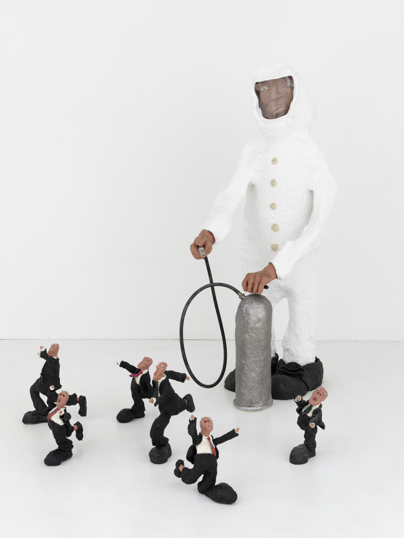 The Exterminator, 2008/2022 Wood, resin, mesh, paint, screws, hose, plastic 64 x 66 x 89 inches. Image courtesy the artist and Chart gallery. Photograph by Weston Wells.