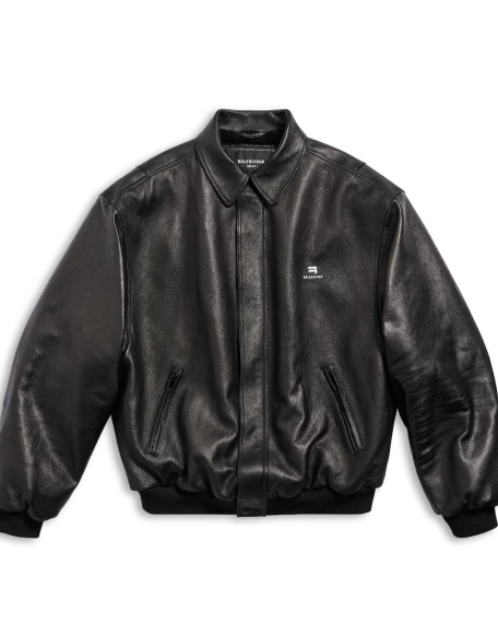 Sporty B Shearling Jacket in Black