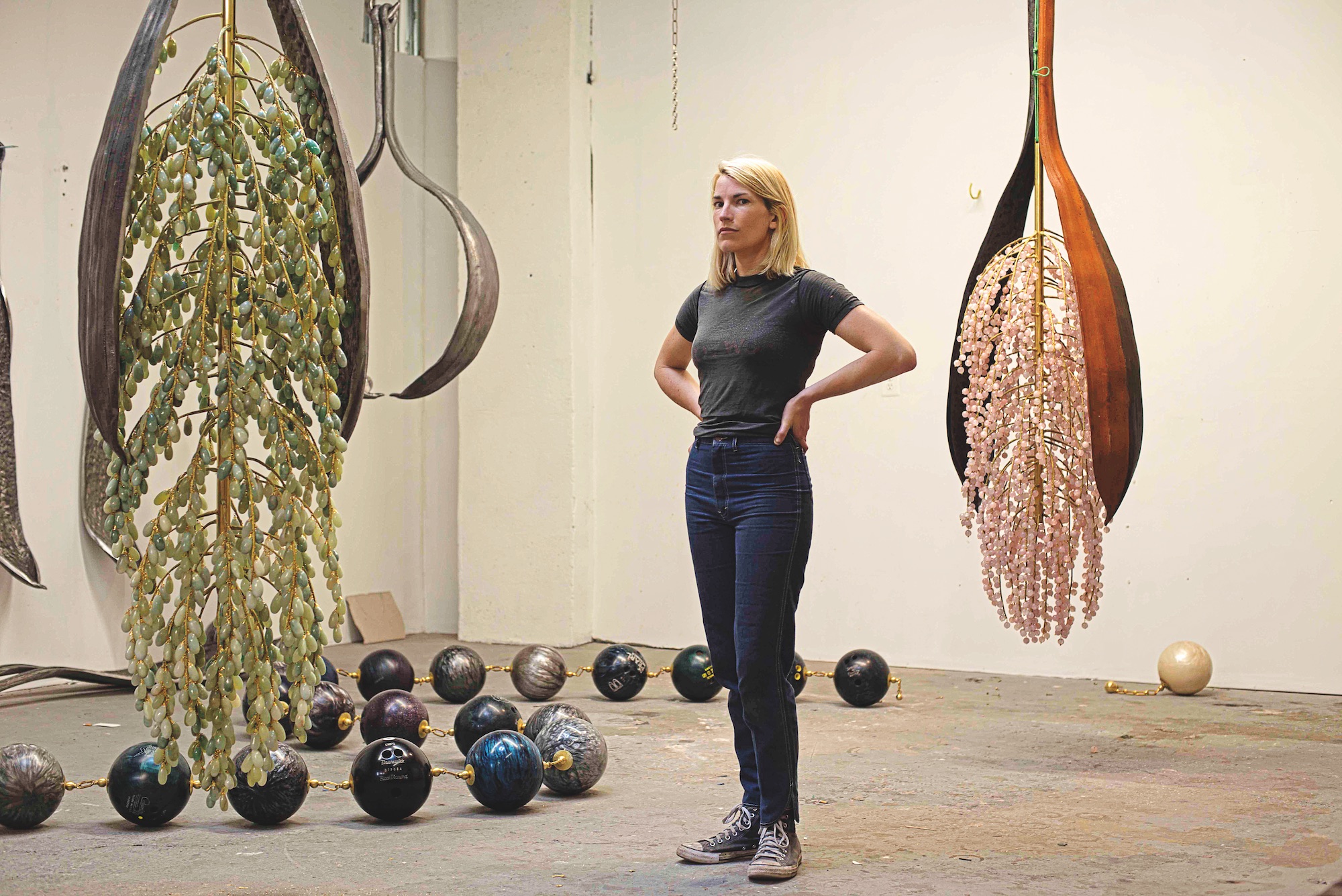 Kathleen Ryan in her Brooklyn studio. 