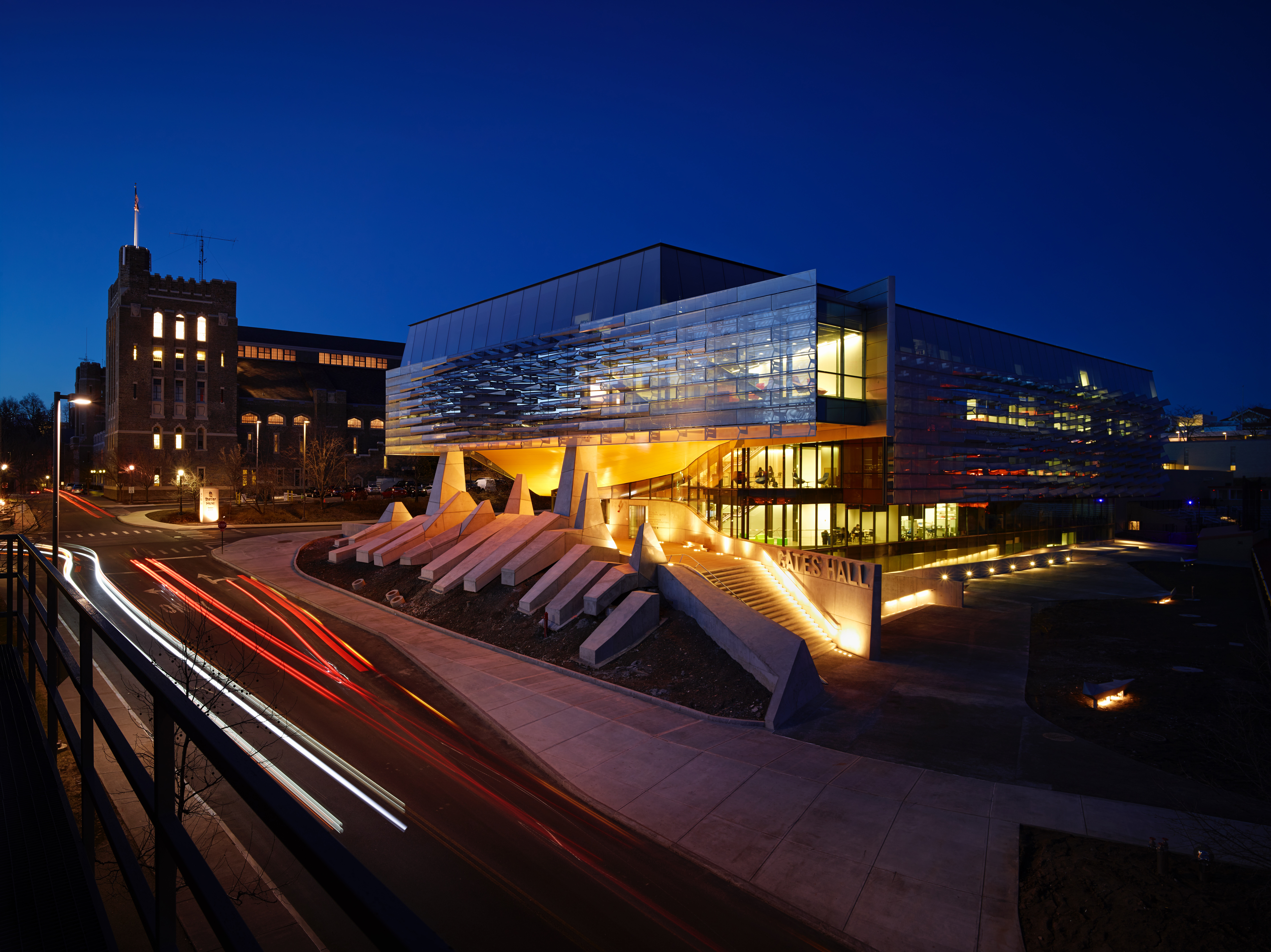The Bill and Melinda Gates Hall at Cornell University designed by Thom Mayne. 