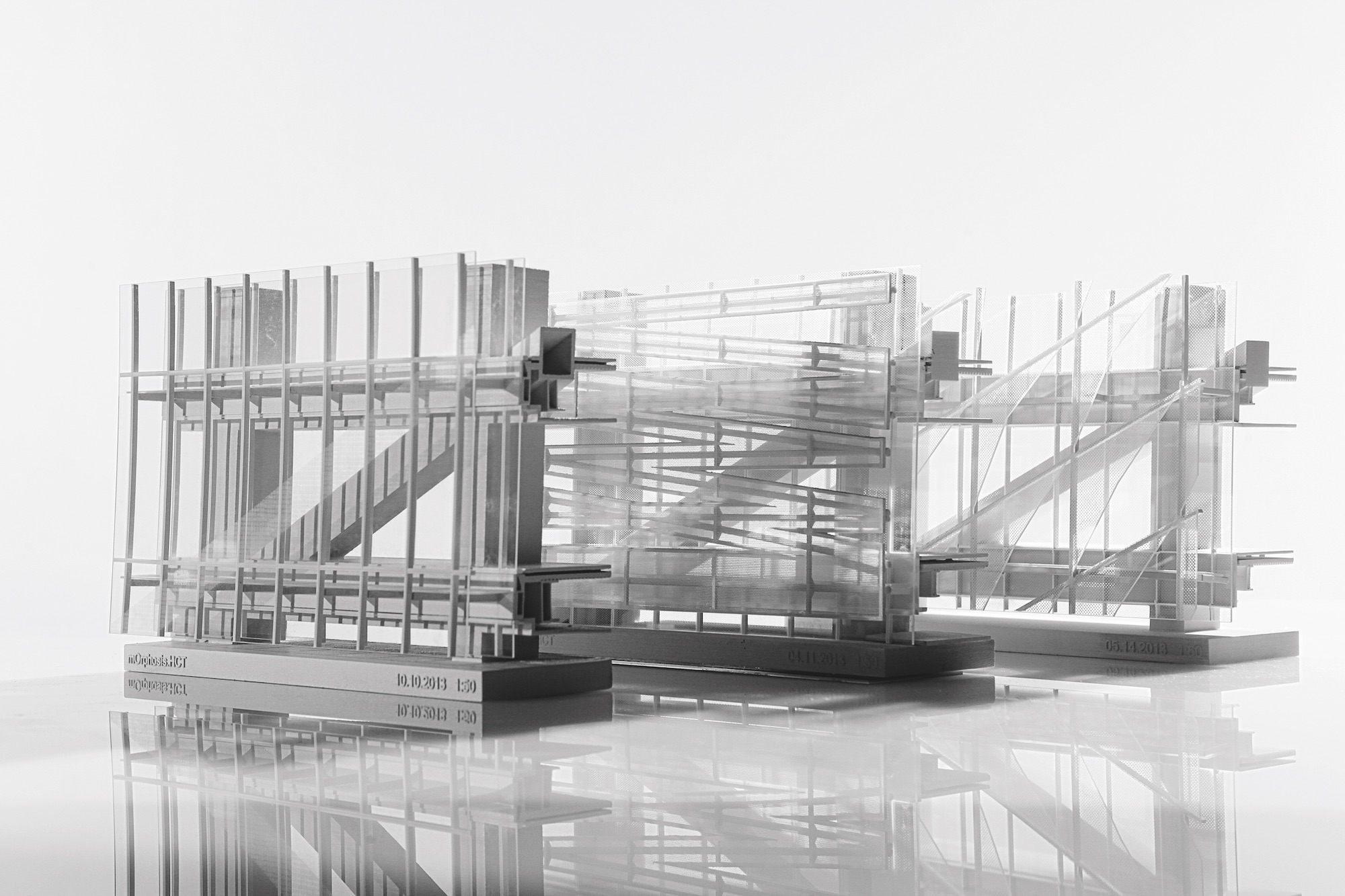 A model for Thom Mayne's design for The Hanking Center Tower in Shenzhen, China. 