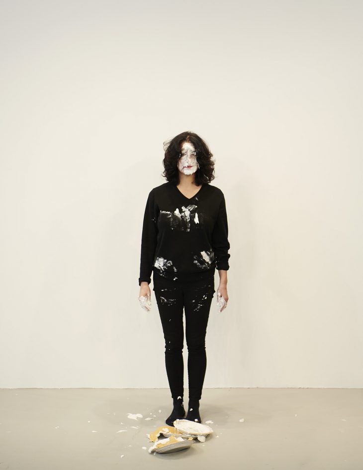 Artist Jennifer Rubell performs each night of her solo exhibition at Meredith Rosen Gallery. 