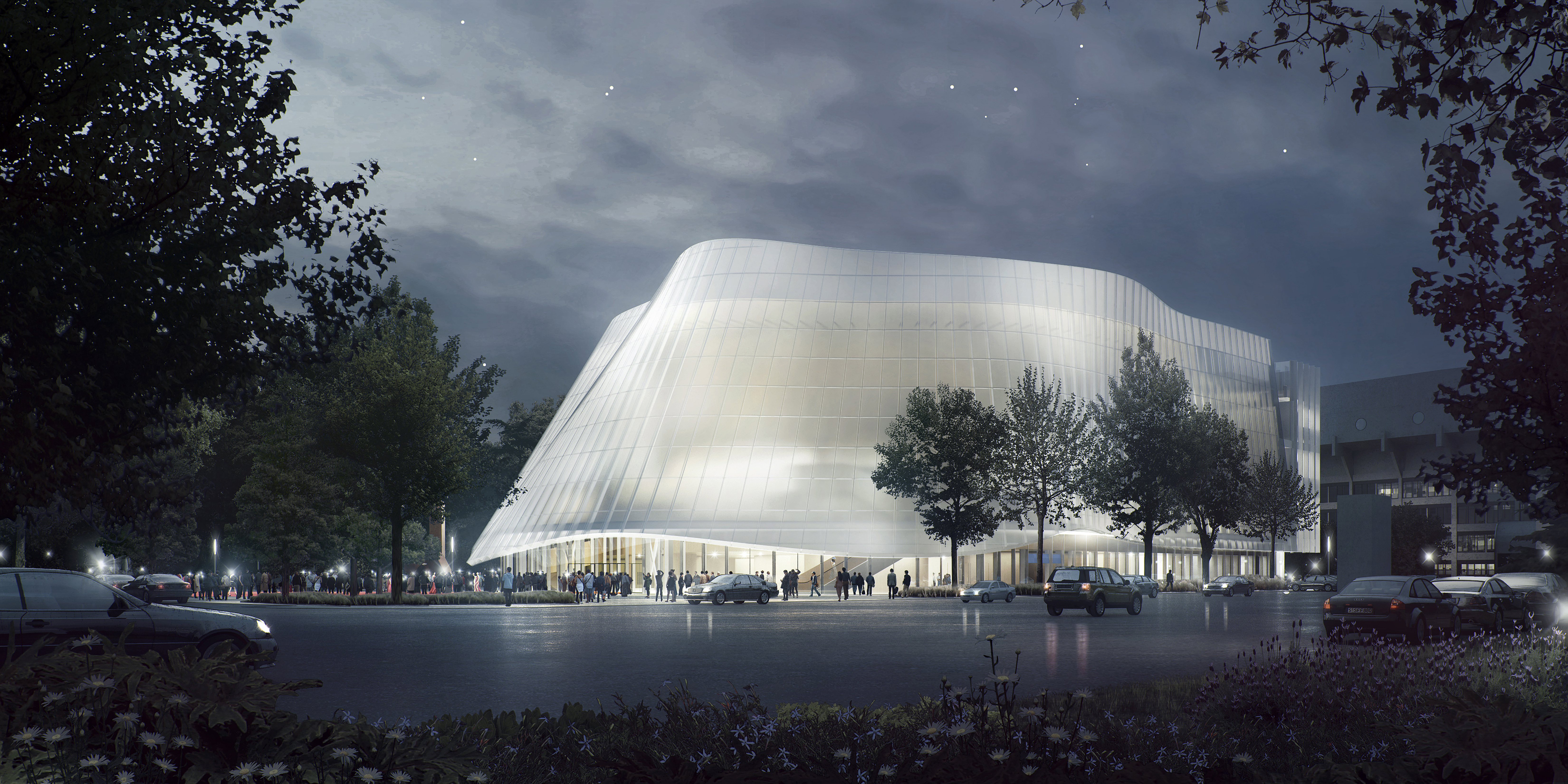 ranslucent glass will cloak the future facade of the China Philharmonic Hall in Beijing, designed by MAD Architects.