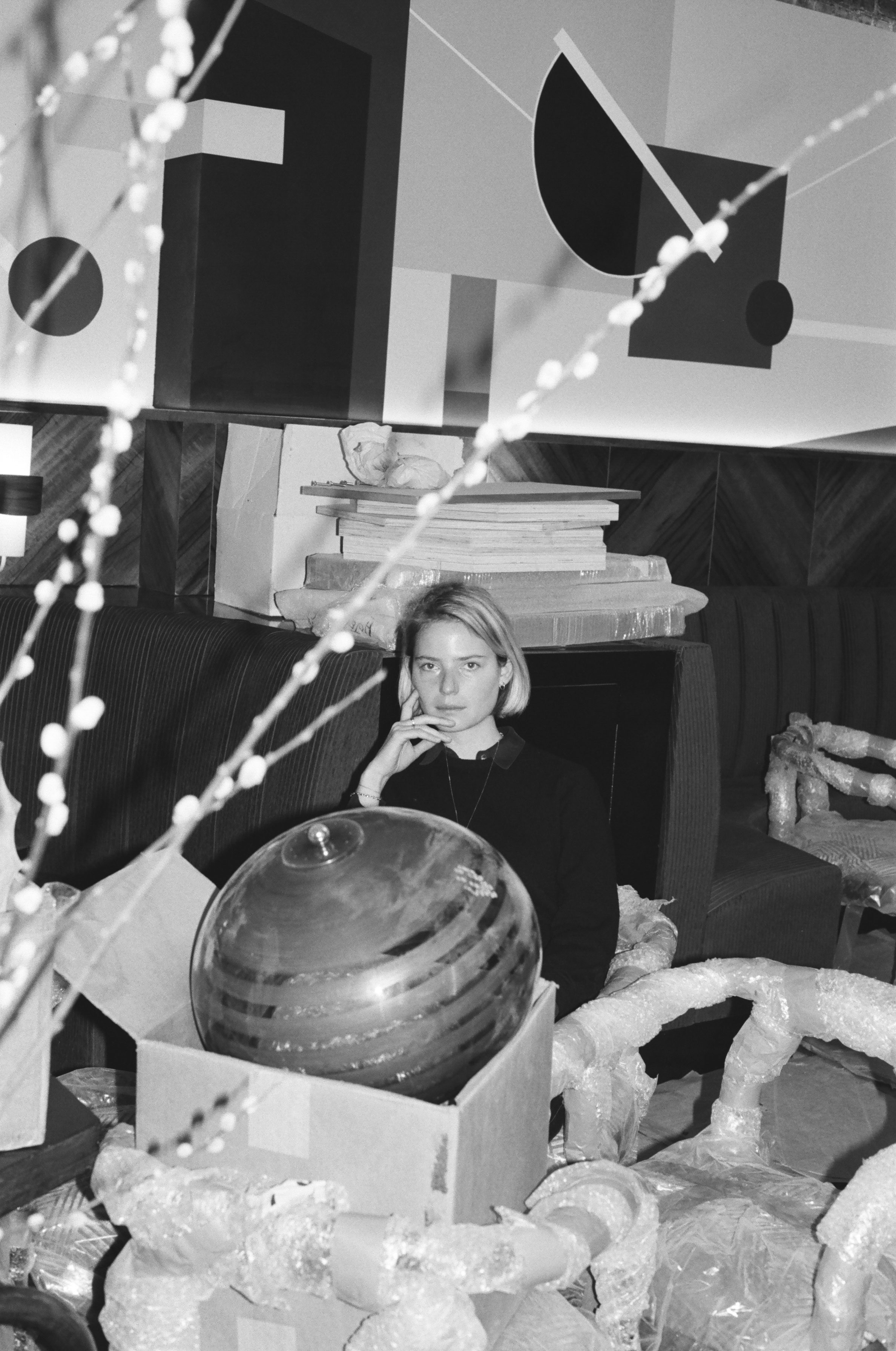 Designer Camilla Deterre at a bar and club she designed at The Frederick Hotel in Tribeca.