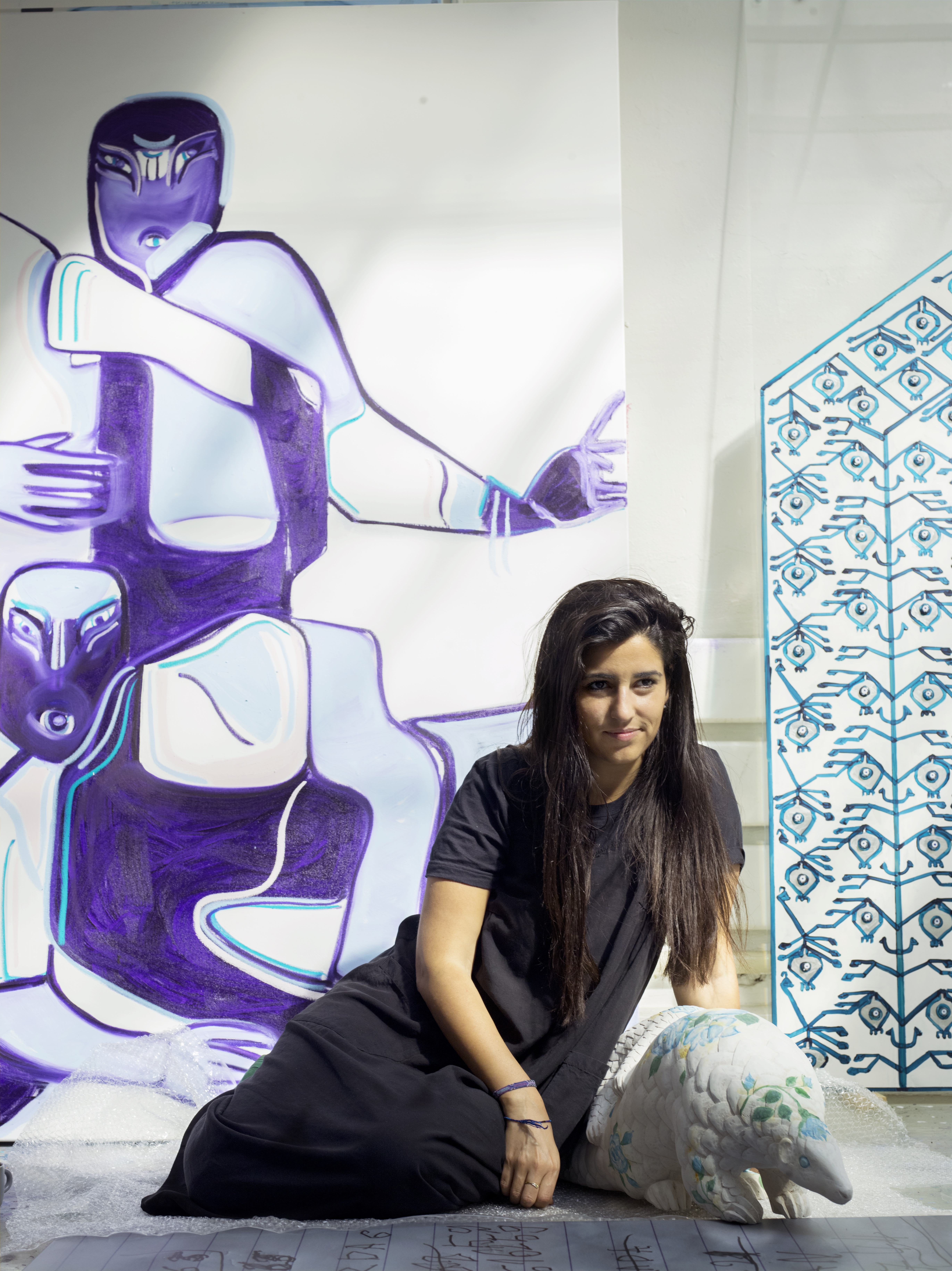 Melike Kara in her Köln studio, 2018. 