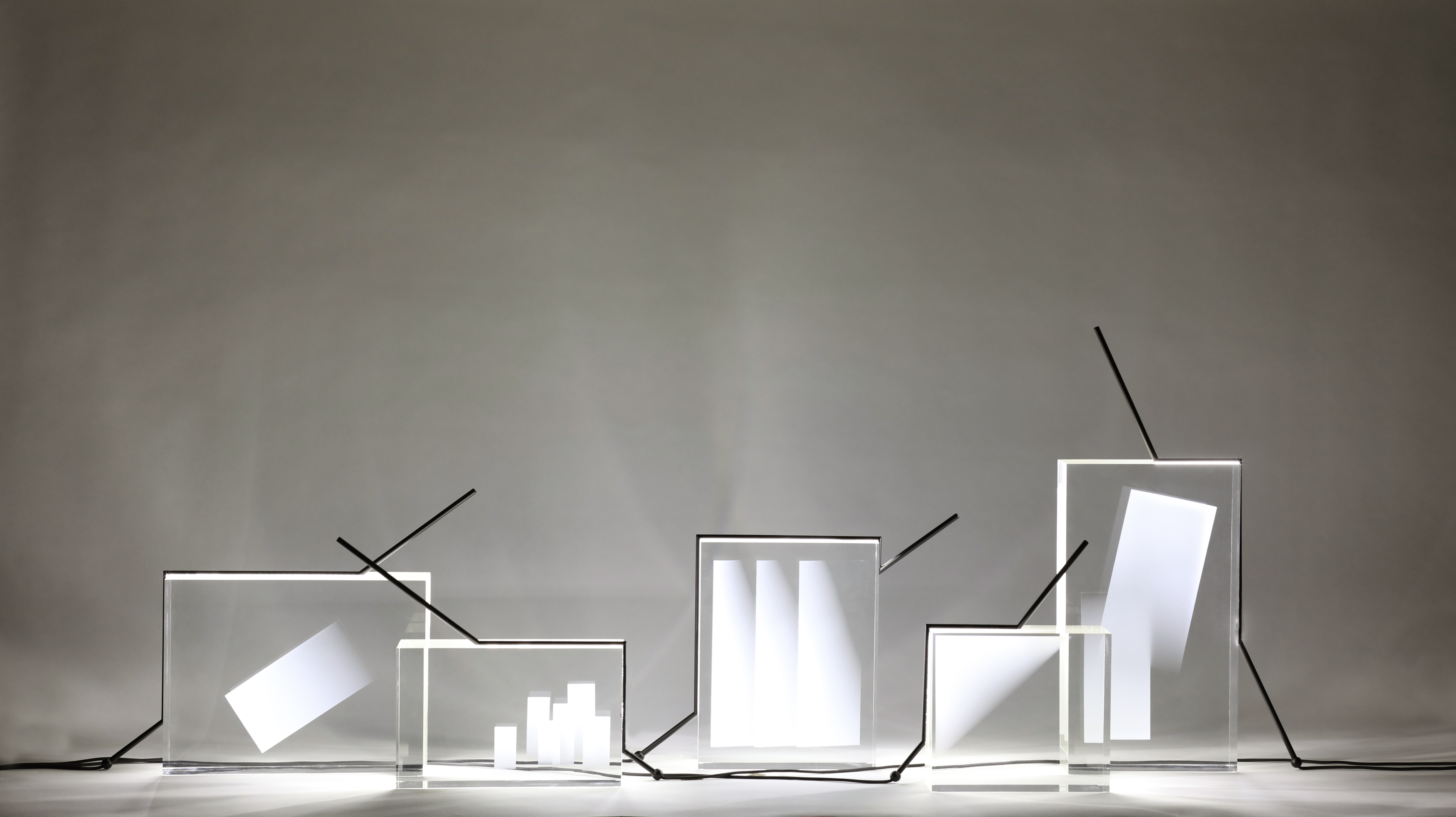 YMER&MALTA / nendo, Light Fragments. Acrylic, metal, LED.