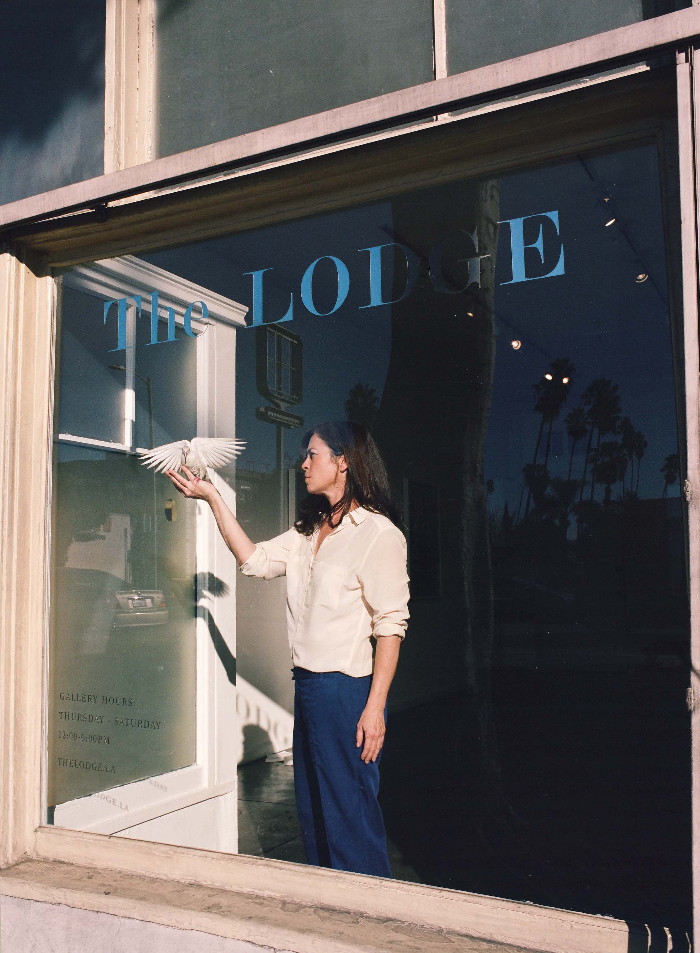 Alice Lodge outside her East Hollywood gallery, The Lodge. 