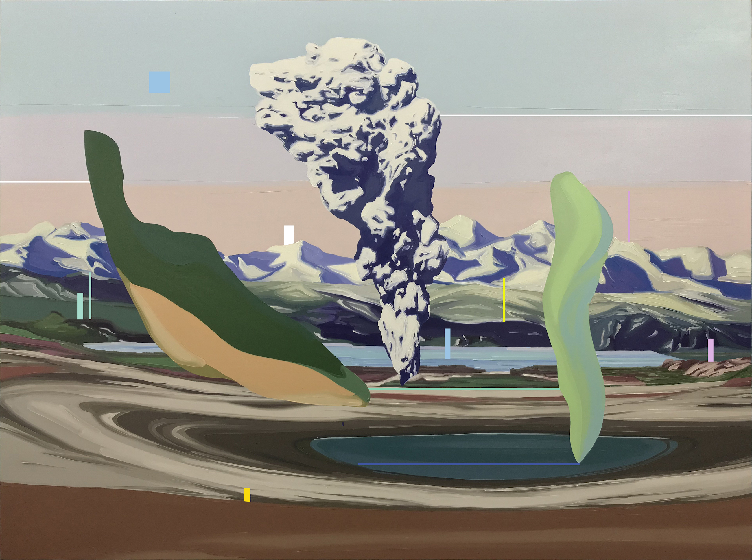 Wang Jianwei, Cambrian No.25 (2018).  Oil and acrylic on canvas,  200 x 150 cm.