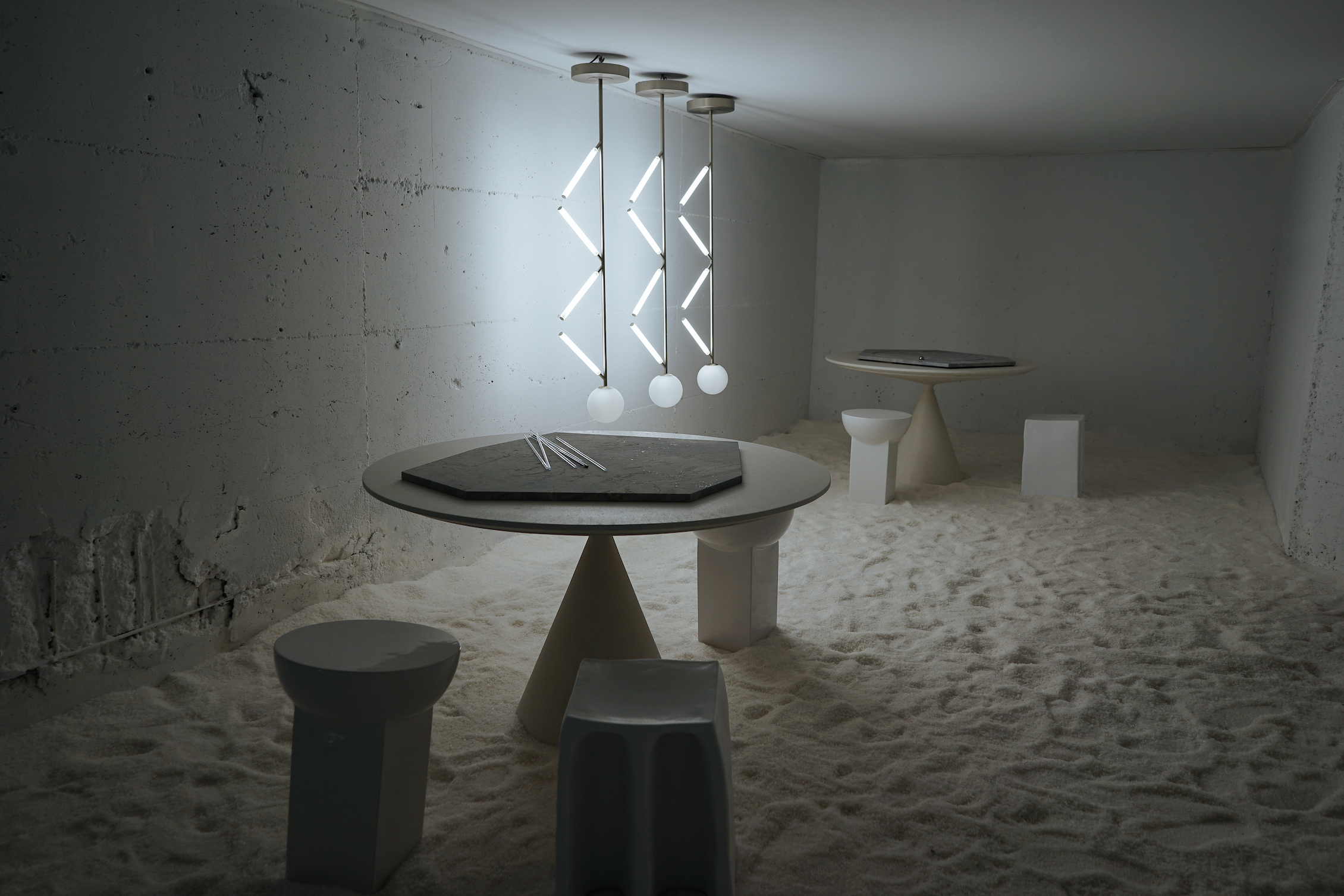 A view of Studiopepe's experiential installation, 'Les Arcanistes,' at Salone del Mobile. Photo by the author.