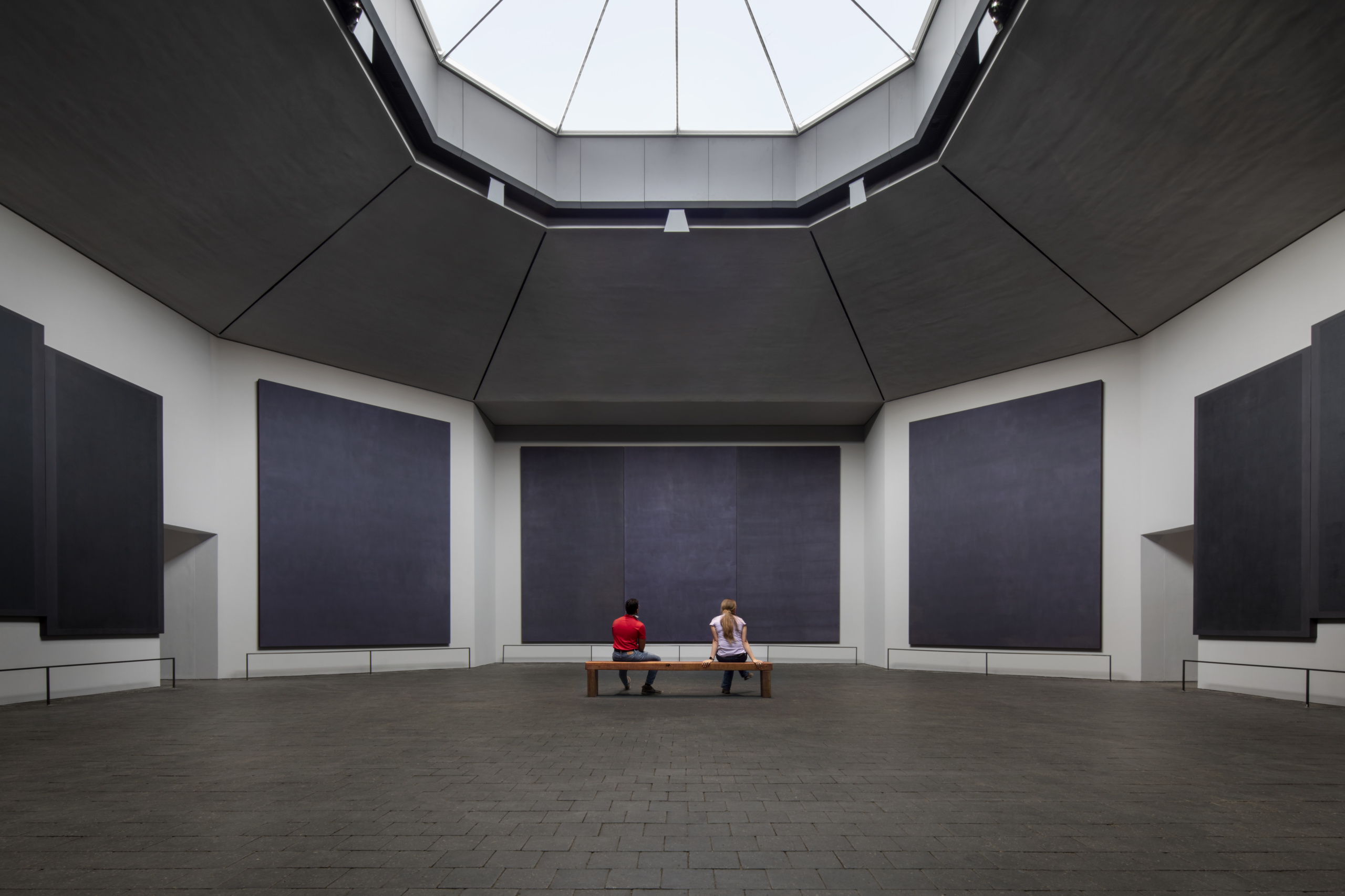 Rothko Chapel interior and new skylight. Photo by Elizabeth Felicella.