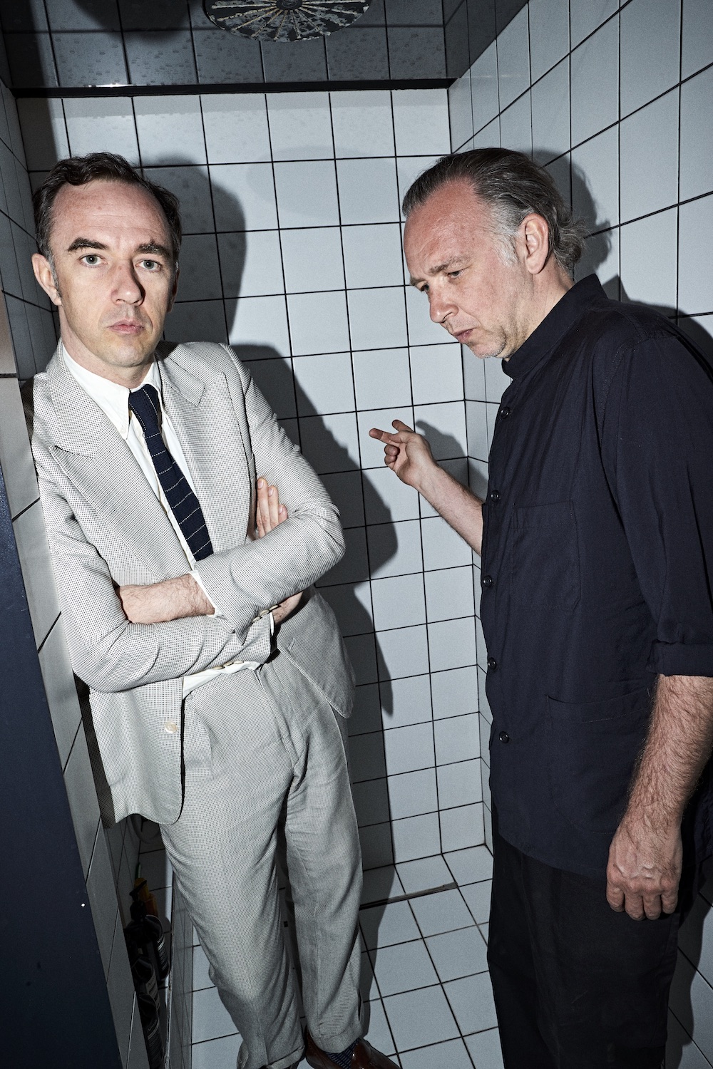 David and Stephen Dewaele share a rare quiet moment at Studio DEEWEE. Portrait by Jorre Janssens.