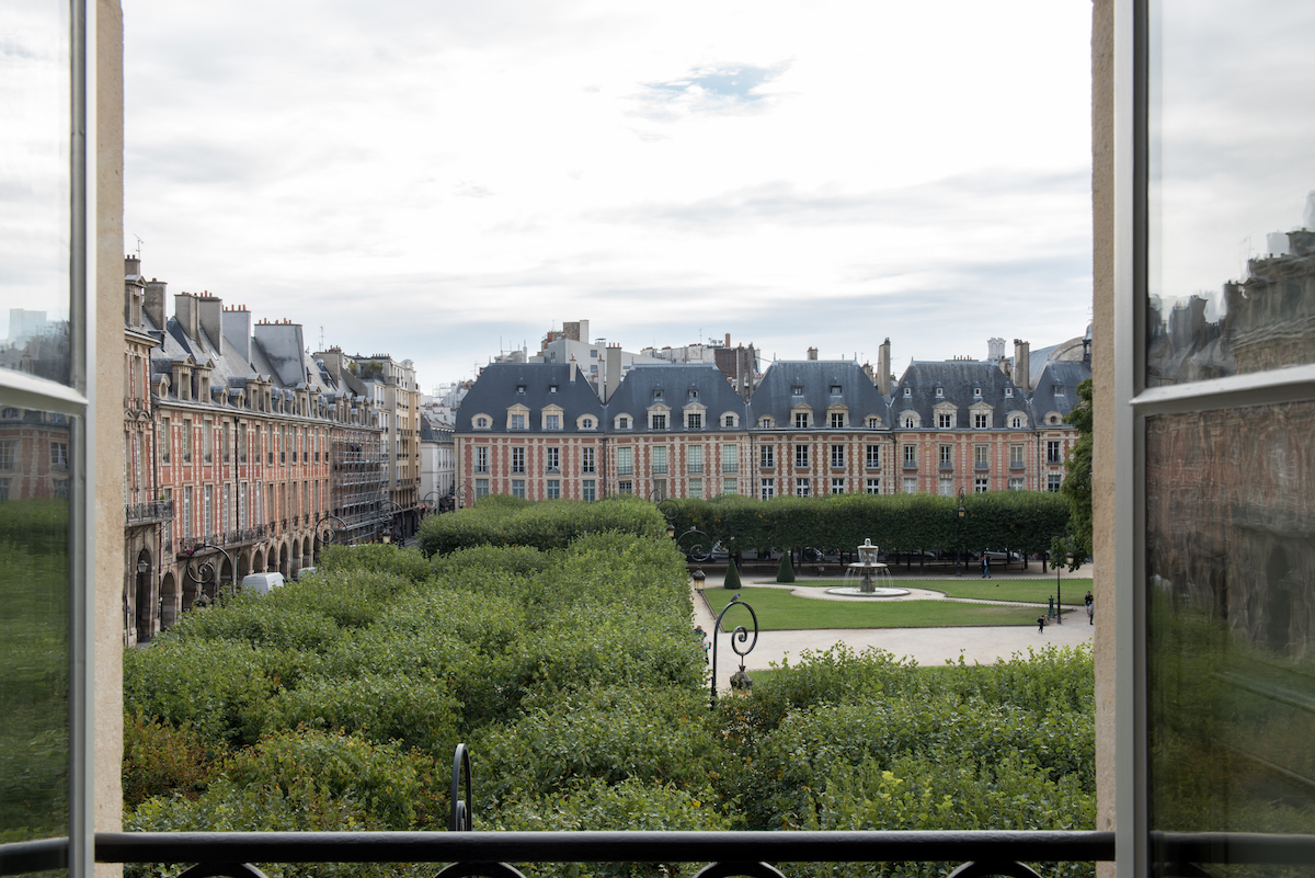 A view from hotel Cour des Vosges. Photography by Guillaume de Laubier. Courtesy of Cour des Vosges.